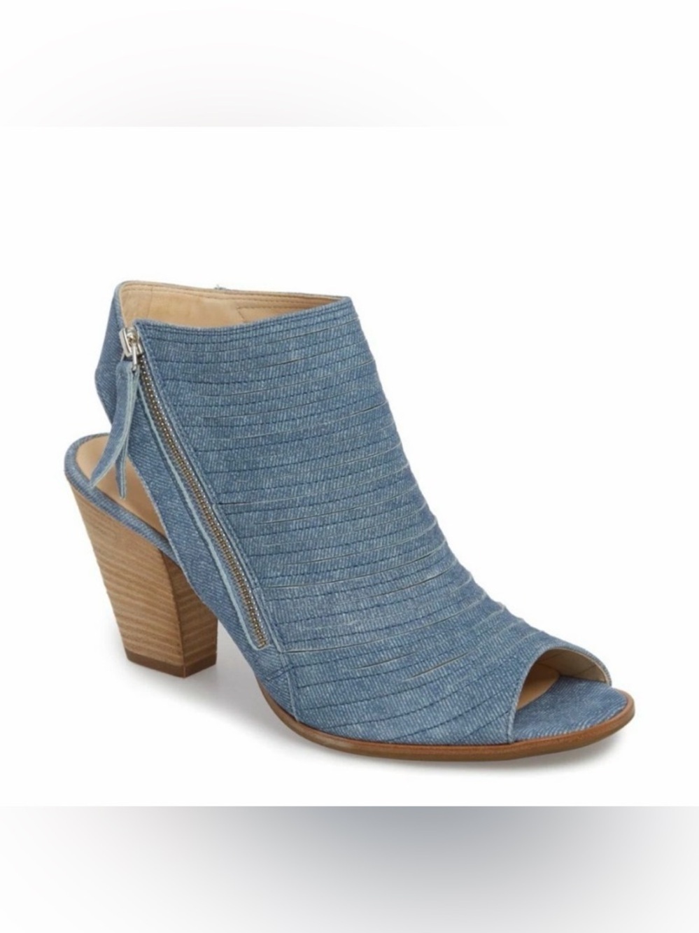 PAUL GREEN Cayanne
Peep-Toe‎ Booties Size 6.5 Blue Leather Sandals Boho Western